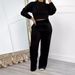 Women's Clothing Autumn New Long Sleeved Round Neck Sweatshirt Elastic Waist Trousers Casual Fashion Two Piece Suit_ecoleips.com