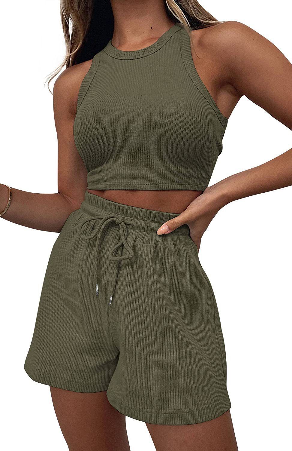 Women's Clothing Summer Suit Solid Color Vest Fashion Casual Short 2 Piece Suit For Women_ecoleips.com