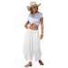 Women's Linen Wide Leg Trousers Bohemian Summer Casual Patchwork Loose Elastic Waist European And American Style 2026_ecoleips.com