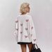 Oversized Heart Embroidered Sweater – Chunky Knit Round Neck Pullover, Cozy & Cute For Fall/Winter (Soft Pink)_ecoleips.com