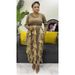 Elegant Plus Size Women's Dress With Gold Foil & Beaded Embellishments, Round Neckline, A-Line Silhouette, Polyester Blend - Casual To Office Wear_ecoleips.com