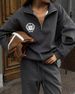 Oversized Drop-Shoulder Sweatshirt & Drawstring Jogger Set – Embroidered Badge Detail (95% Cotton Fleece, Unisex Fit, Streetwear Minimalist)_ecoleips.com