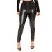 High Waist Stretch Pu Leather Pants For Women - Slim Fit Biker Pants With Elastic Comfort, Fashionable & Versatile (Black, Coffee)_ecoleips.com