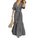 Women's Clothing Striped Shirt Dress Loose Fit Mid Length Short Sleeved Fashion_ecoleips.com