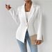 Sophisticated Women's Blazer - Slim Fit Single-Button Long Sleeve Suit Jacket For Office & Evening_ecoleips.com