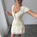 Elegant Mesh Embroidered Resort Dress Square Neck Waist Slimming Women's Clothing for European And American Style Cross Border E-commerce_ecoleips.com