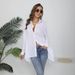 Spring And Autumn Chiffon Sunscreen Black Shirt Women's Long Sleeve Han Fan Medium And Long BF Style Loose Sexy Pajama Shirt_ecoleips.com