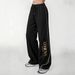 Women's Gradient Print Wide-Leg Pants – Minimalist Drawstring Waist Palazzo Trousers (White/Black)_ecoleips.com