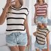 Real Shot Of 2026 Spring-summer Color-blocked Striped Casual Loose Knit Top. Independent Website Xun Cross-border_ecoleips.com