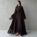 Women's Clothing Temperament Elegant Leisure Long Sleeved Cardigan Big Swing Skirt Suit_ecoleips.com