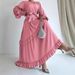 Women's Clothing New Ladies Middle Eastern Muslim Solid Color Temperament Long Fashion Elegant Dress_ecoleips.com