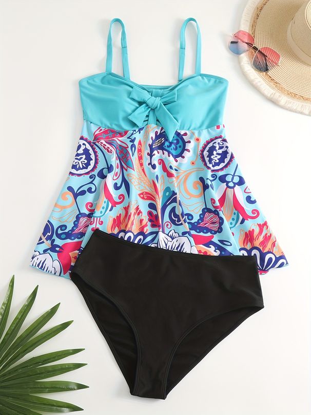 Sexy High Waist Bikini Set - Women's Ruffle Strappy Swimwear (Push Up Tummy Control Adjustable Ties Beach Vacation)_ecoleips.com