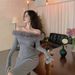 Winter Dress Sexy Slim Fit Wrap Hip Knitted Dress Off Shoulder Black Evening Dress Fashion Plush Party Prom Dress Women_ecoleips.com