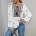 Women's Clothing Women's Retro Ethnic Style Shirt Top Half Open Collar Tie Waist Loose Lantern Sleeve Fashionable Casual Outfit_ecoleips.com