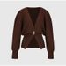 Elegant V-Neck Button Cardigan Sweater For Women - Soft Knit Open Front Lightweight Pullover With Long Sleeves, Loose Fit, Versatile Layering Piece_ecoleips.com