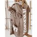 Unisex Hooded Letter Knit Cardigan | Winter Long Sleeve Oversized Sweater Coat (V-Neck, Distressed Print) – Soft Polyester, Machine Washable, S-XXL_ecoleips.com