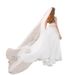 Women's Clothing Long Trailing Wedding Veil Wedding Dress Accessories Plain Yarn White Nude Yarn_ecoleips.com
