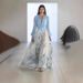 Verve 2025 Women's Fashion Digital Print Long Sleeve V-neck Patchwork Maxi Dress_ecoleips.com