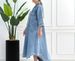 Women's Clothing Autumn New Women's Round Neck Solid Color Style Simple Style Loose Denim Long Skirt_ecoleips.com