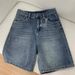 Vintage Blue High-Waisted Denim Shorts – Relaxed Fit 90s Retro Washed Mom Shorts (Unisex Sizing, S-3XL, Distressed Hem)_ecoleips.com