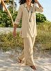 Women's Clothing Solid Color National Style Retro Pants Suit Cotton And Linen Casual Long Sleeved Loose Cotton Suit_ecoleips.com