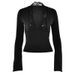 WG157 Women's Sexy Fashion Lace Deep V Slim Fit T-Shirt Hot Girl Long Sleeve Top_ecoleips.com