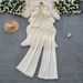 Women's Clothing Light Luxury High End Twisted Suspender Tube Top Vest + High Waist Pleated Wide Leg Drape Trousers Suit Summer_ecoleips.com