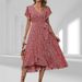 Summer Hot-Selling New Women's V-Neck Belt Wrap Long Sexy Bohemian Flared Vacation Dress_ecoleips.com