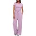 Summer European American Cross-border . Women's Two-piece Casual Set With Pleated Fashion Short-sleeve Top And_ecoleips.com