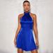 Women's Clothing Women's Blue Satin Skirt Dress High-End Fashion Sexy Hot Girl Clothing For Ladies For Formal & Casual For Women_ecoleips.com