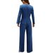 Women's Denim Two-Piece Set – Long Sleeve Top & Casual Washed Jeans, Trendy Matching Outfit_ecoleips.com