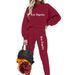 Women's Round Neck Sweatshirt Letter Print Casual Loose Sportswear Top For Autumn Winter_ecoleips.com
