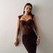 Women's Clothing Vietnamese Niche Design Thai Boutique Sexy Lace Square Neck A-Line Slimming Dress For Brides And Bridesmaids_ecoleips.com