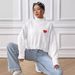 Aria Basics Aria Basics Women's Short Top, Cross-Border European And American Fashion, High-Neck Pullover Sweater, Loose Fit With Heart_ecoleips.com