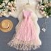 Women Dress 2026 New Summer Fashion Fairy Mesh Party Dress Korean Pop Floral Print Vacation Beach Dress Streetwear Sundress_ecoleips.com