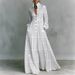 Cross-border European And American French-style Waist-cinching Slimming Long-sleeve Printed Elegant Retro Casual Dress,_ecoleips.com