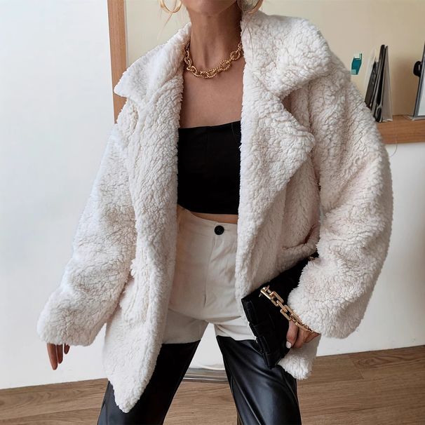 Women's Clothing autumn and winter women's plush coat new fashion casual tops manufacturers_ecoleips.com