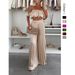 Women's Clothing Solid Color Temperament Tube Top Pleated Trousers Suit_ecoleips.com