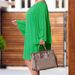 Solid Color Chiffon Off-Shoulder Midi Dress – Long Sleeve, Pleated, Flowy & Elegant_ecoleips.com