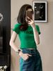 Women's Clothing Women's Casual Trendy Two Piece Set Summer High Waisted Ripped Jeans Short Top Youthful Style_ecoleips.com