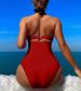 Women's Clothing Solid Color Halter Neck Sexy Hollow Swimsuit_ecoleips.com