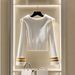 Women's Clothing White soft and lazy loose pullover sweater for women new autumn and winter chic chic tops_ecoleips.com