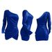 Sexy One-Shoulder Sequin Party Dress For Women - Glamorous Bodycon Midi Dress With Asymmetrical Hemline (Pink/Blue, S/M/L/Xl/Xxl)_ecoleips.com