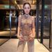 Women's Sleeveless round Neck T-Shirt European American Style Print Design Extra Long Spring Streetwear Sexy Top_ecoleips.com