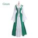 2025 European And American Square Neck Tie-Waist Medieval Renaissance Vintage Dress_ecoleips.com