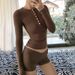 Women's Button down Crop Top And Low Waisted Shorts Set Solid Color round Neck Long Sleeved Sportswear Clothing_ecoleips.com