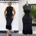 Women's Clothing Celebrity High End Sleeveless Dress For Women In Summer With Stand Up Collar And Diamond Studded Slim Design_ecoleips.com