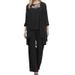 European And American Fashion Casual Suit Plus Size Women's Elegant Lace Patchwork Slim Chiffon Straight Pants_ecoleips.com