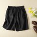 Suitable For All Seasons Cotton For Women, Mom Summer Thin Style, Ladies' Linen Pants, Plus Size, Slimming, Tummy Covering, Wide Leg, Five-Point_ecoleips.com