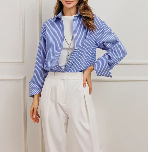 Women's Striped Cardigan Jacket Long Sleeved Russian Style Spring Summer Autumn New Trend Products_ecoleips.com